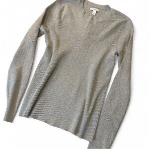 Nine West NWT Shimmer Gray Ribbed Sweater